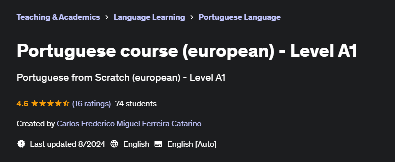 Pictures · Udemy — Portuguese course (european) – Level A1 2024-7
