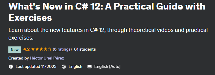 Pictures · Udemy — What’s New in C# 12: A Practical Guide with Exercises 2023-11