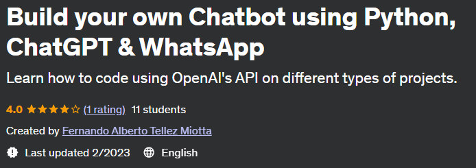 Pictures · Udemy — Build your own Chatbot using Python, ChatGPT & WhatsApp 2023-2