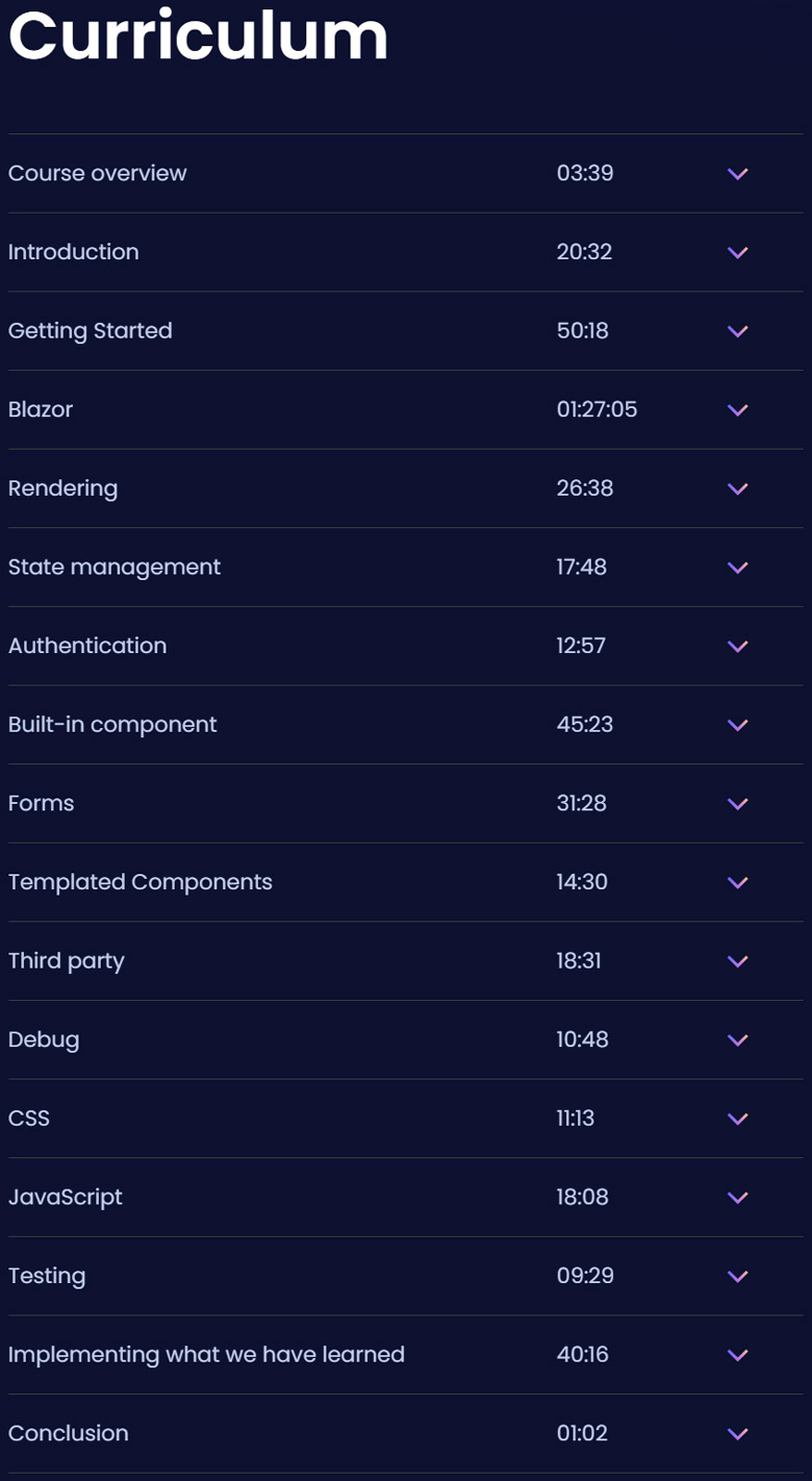 Course topics · Dometrain — Getting Started: Blazor 2024-6