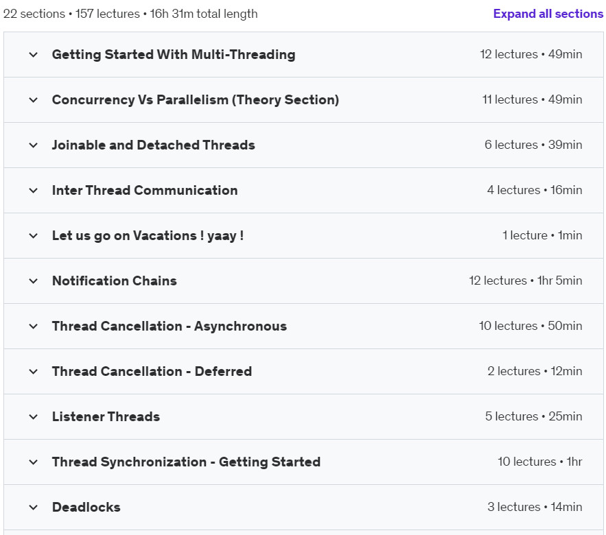 课程主题 · 部分 A – Multithreading & Thread Synchronization – Pthreads 2024-3