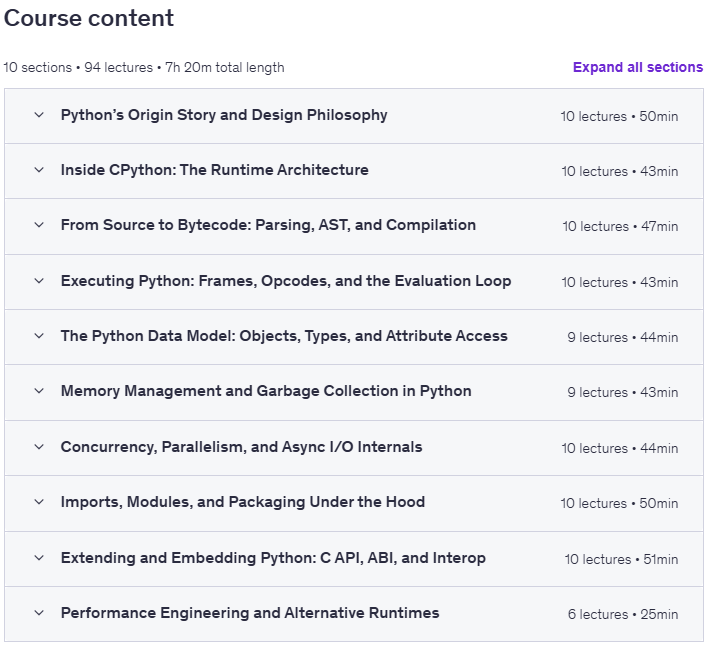 موضوعات الدورة · إلغاء أسرار Python لغة البرمجة 2025-12