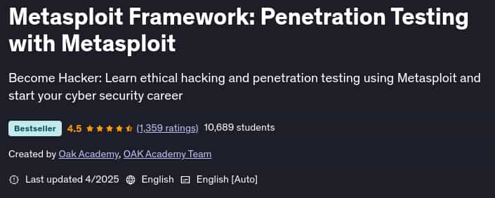 Pictures · Udemy — Metasploit Framework: Penetration Testing with Metasploit 2025-4