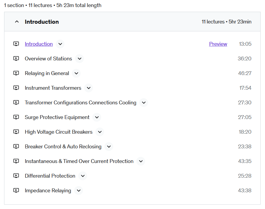 Course topics · Protection and Control of High Voltage Power Circuits 2019-6