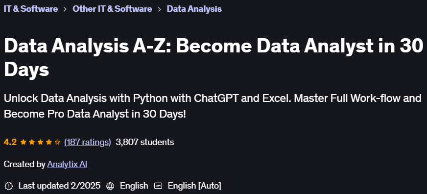 Pictures · Data Analysis A-Z: Become Data Analyst in 30 Days 2023-10