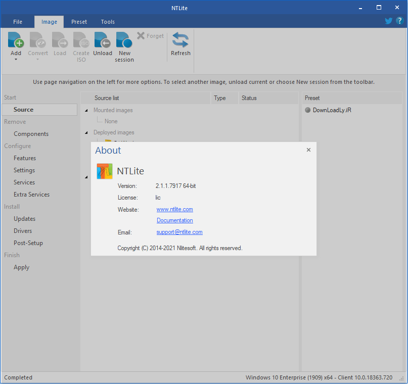 Images · NTLite Entreprise 2.1.1.7917 x64