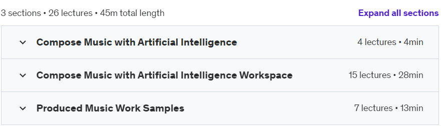 Course topics · Compose Music With Artificial Intelligence 2024-6