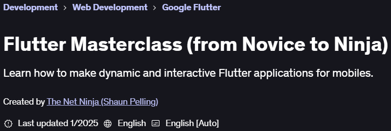 Pictures · Flutter Masterclass (from Novice to Ninja) 2025-1