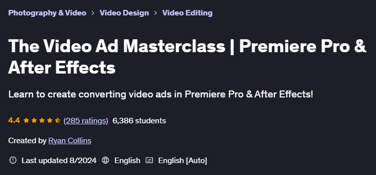 Pictures · The Video Ad Masterclass | Premiere Pro & After Effects 2024-8