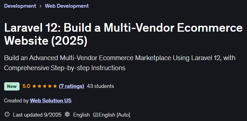 Pictures · Laravel 12: Build a Multi-Vendor Ecommerce Website (2025) 2025-7