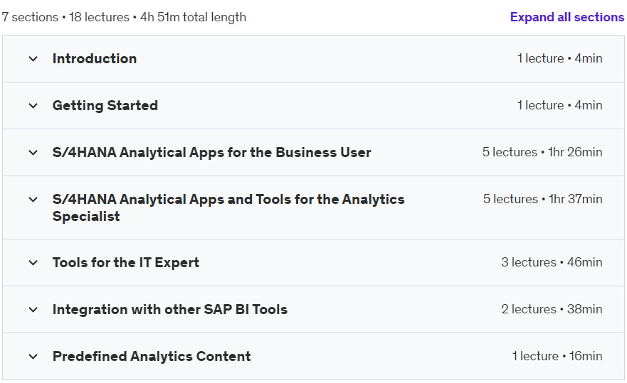 Course topics · SAP S/4HANA Embedded Analytics 2024-7