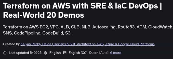 Pictures · Terraform on AWS with SRE & IaC DevOps | Real-World 20 Demos 2025-5