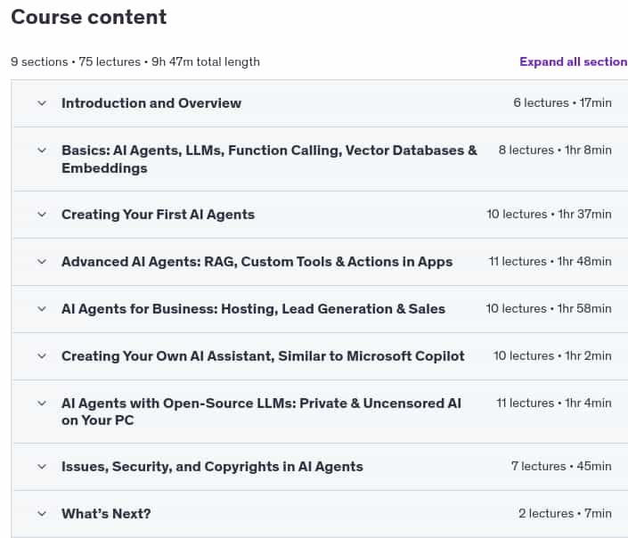 Sujets du cours · AI-Agents: Automation & Business avec LangChain & LLM Apps 2025-3