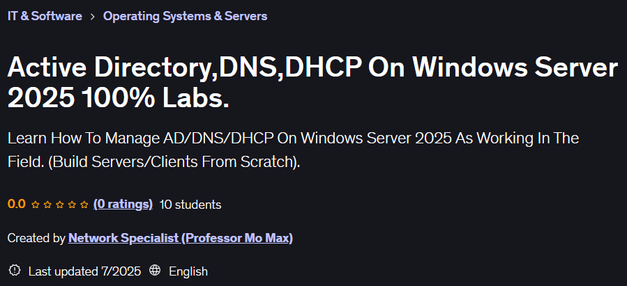 Pictures · Udemy — Active Directory,DNS,DHCP On Windows Server 2025 100% Labs. 2025-7