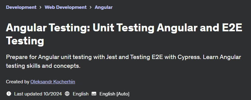 Pictures · Angular Testing: Unit Testing Angular and E2E Testing 2024-9