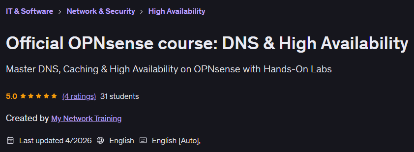 الصور · دورة OPNsense الرسمية: DNS و High Availability 2026-4