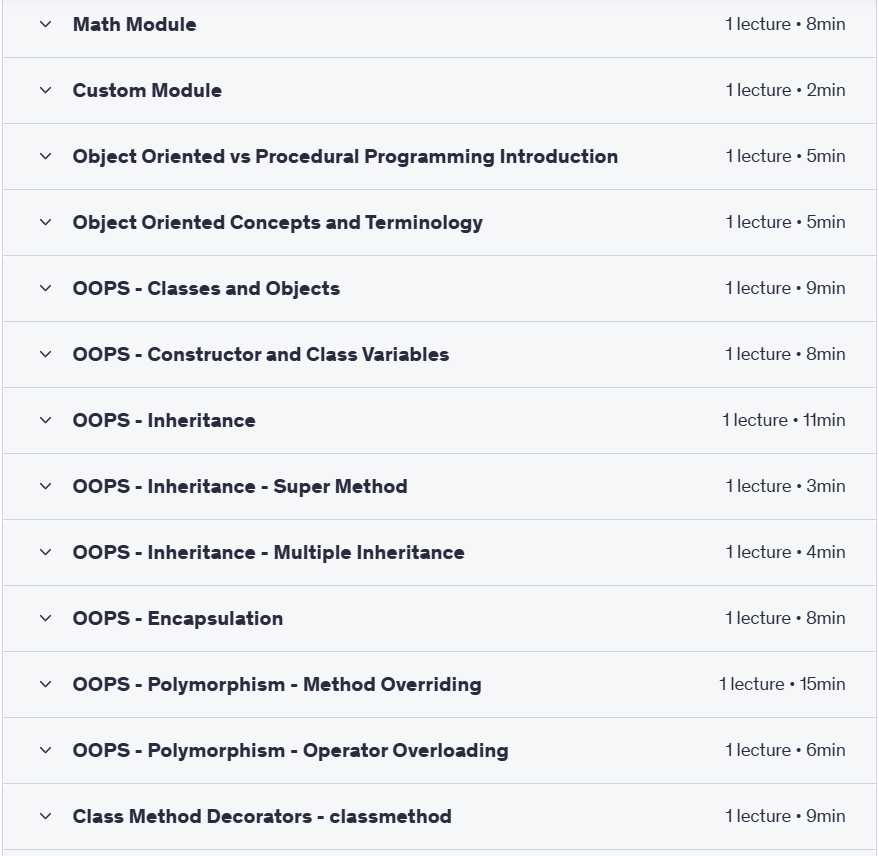 Course topics · Python Essentials: The Complete Core Language Guide 2025-2