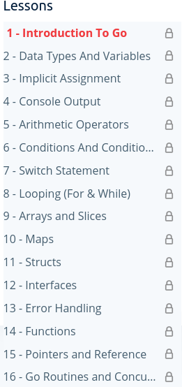 Course topics · Programming Expert – Programming With Go 2023-2