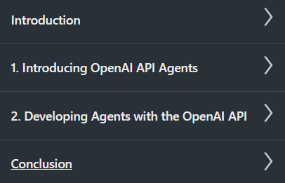 कोर्स के विषय · OpenAI API: एजेंट 2025-4
