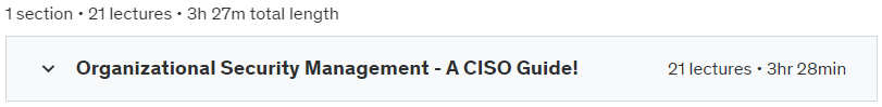 Course topics · A Guide to Future CISOs – Information Security Management 2024-6