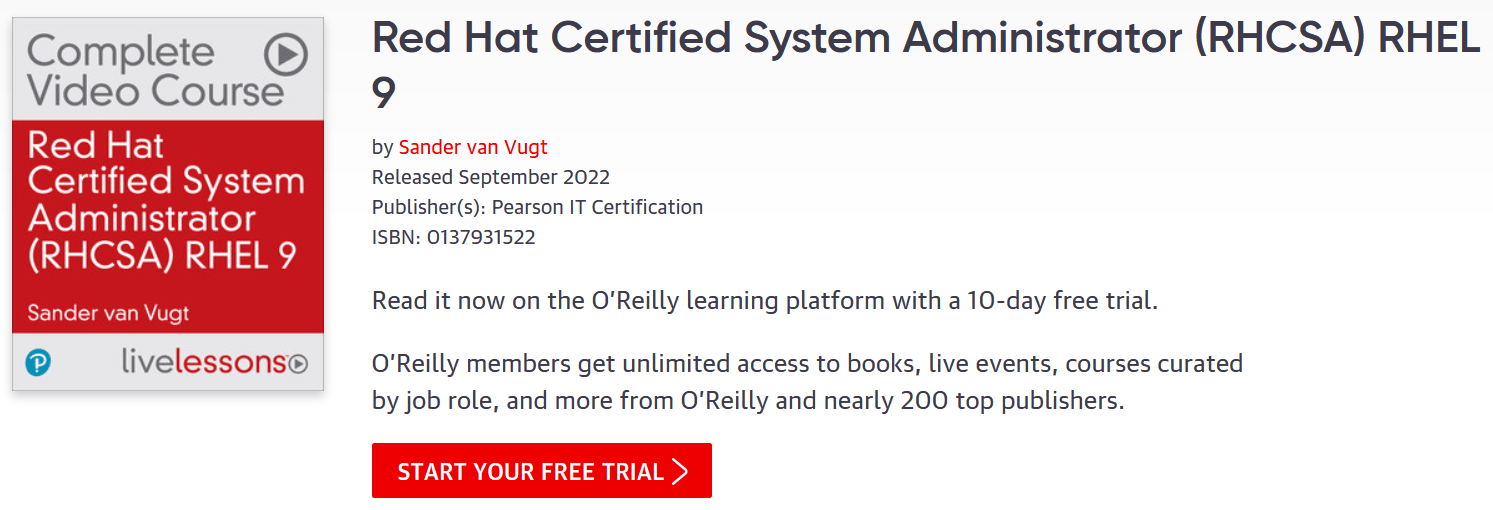 Pictures · Oreilly — Red Hat Certified System Administrator (RHCSA) RHEL 9 2022-10