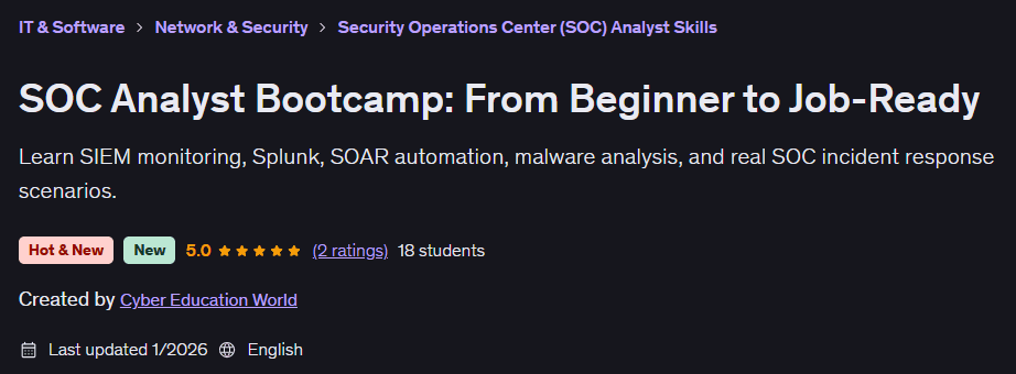 الصور · المحلل SOC Bootcamp: من المبتدئ إلى العمل جاهز 2026-1