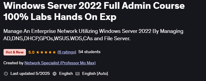 Bilder · Windows Server 2022 Vollständige Admin Kurs 100% Labs Hände auf Exp 2025-3