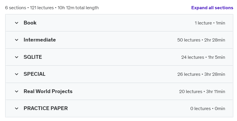 Course topics · Udemy — The Ultimate Python Mastery Course 2024-12