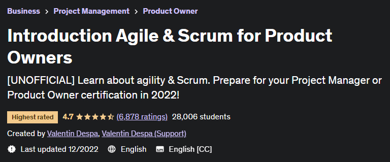 Pictures · Udemy — Introduction Agile & Scrum For Product Owners 2022-10