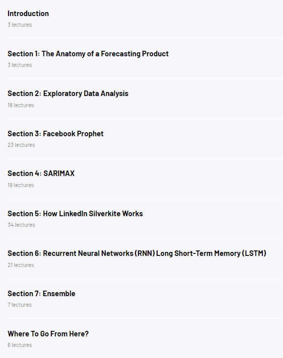 Course topics · ZeroToMastery — Time Series Forecasting with Python 2022-11