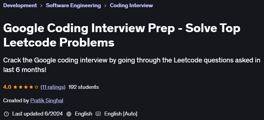 Pictures · Udemy — Google Coding Interview Prep – Solve Top Leetcode Problems 2023-9