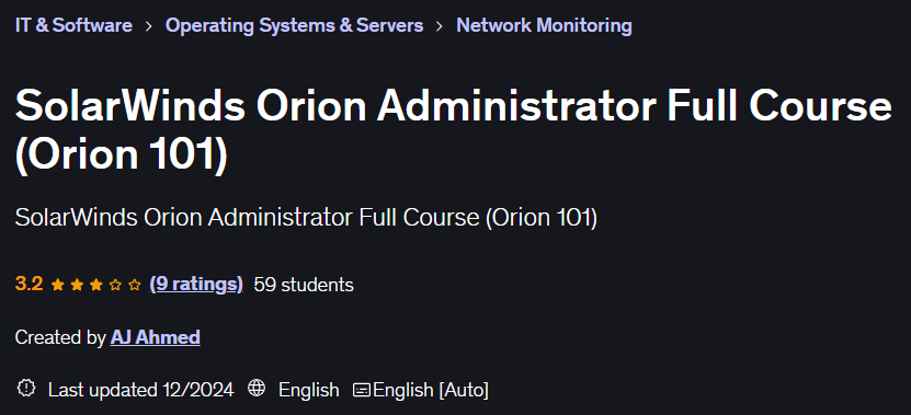 Imágenes · Curso completo de SolarWinds Orion Administrator (Orion) 101) 2024-12