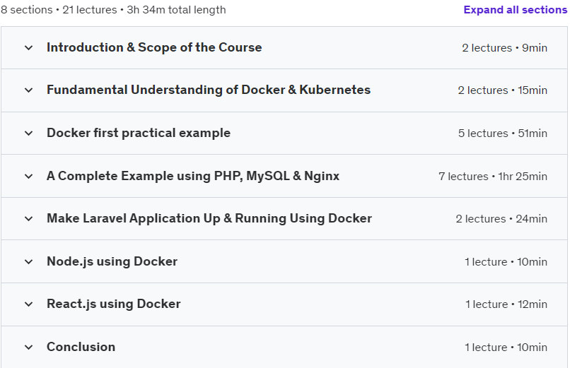 Course topics · Udemy — Docker Essentials: A Crash Course in Container Technology 2023-9