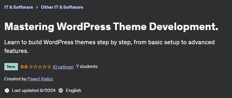 Pictures · Udemy — Mastering WordPress Theme Development. 2024-8