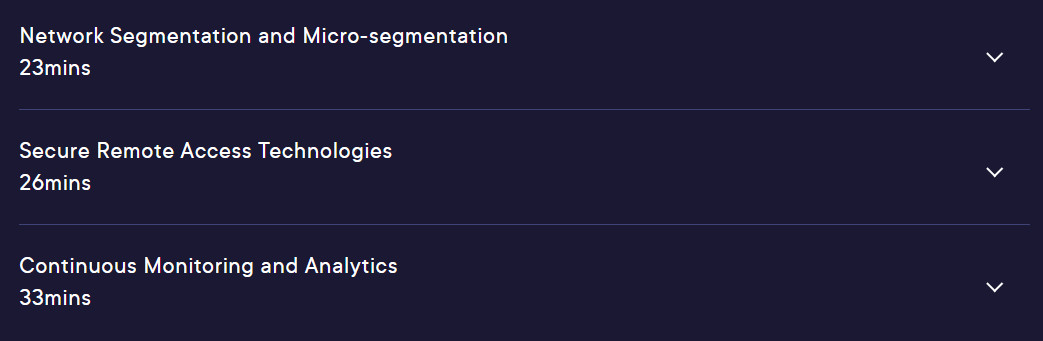 Course topics · Pluralsight — Zero Trust Network Security 2024-9