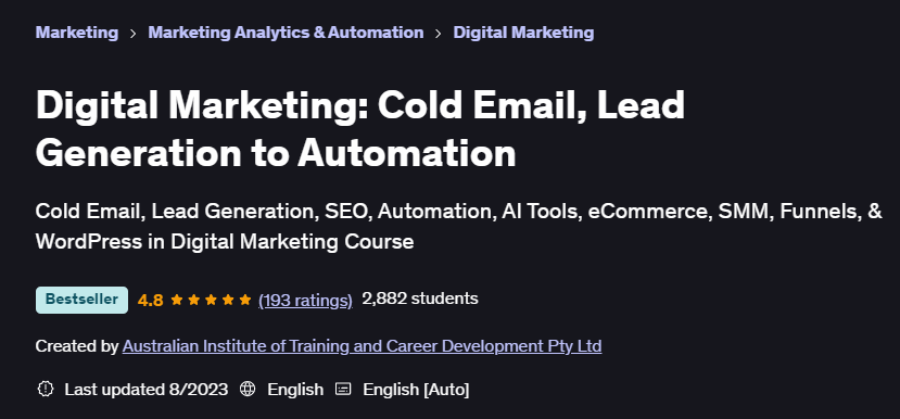 Pictures · Digital Marketing: Cold Email, Lead Generation to Automation 2023-8