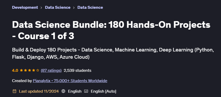 Pictures · Udemy — Data Science Bundle: 180 Hands-On Projects – Course 1 of 3 2024-11