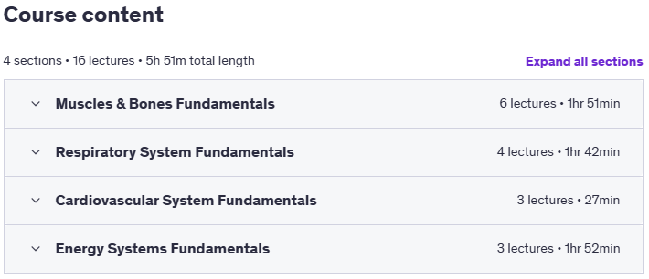 Course topics · Udemy — Anatomy and Physiology Fundamentals 2023-12