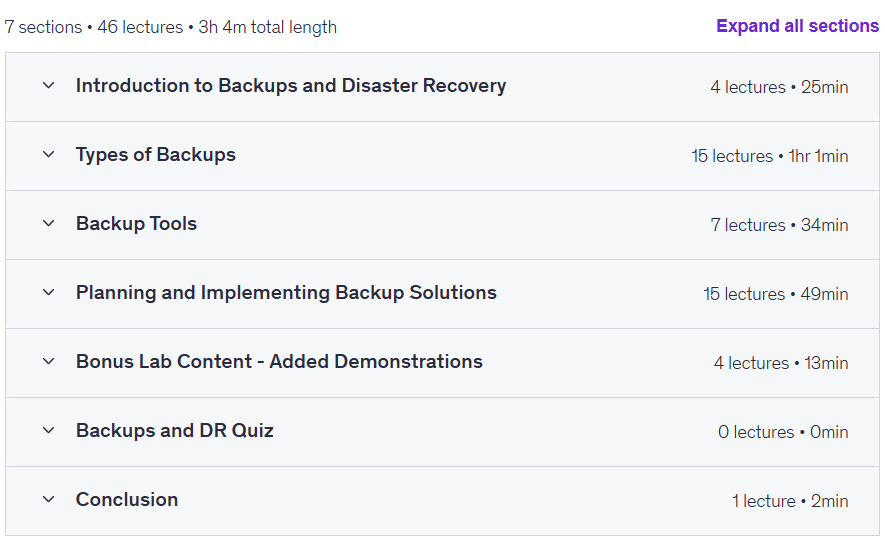 Kursthemen · Ultimate Course on IT Backups und Disaster Recovery 2025-7