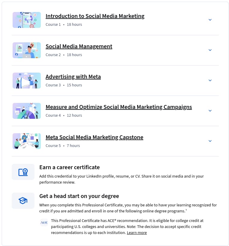 Temas del curso · Meta Social Media Marketing Certificado Profesional 2026-10