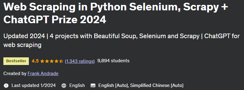 Pictures · Udemy — Web Scraping in Python Selenium, Scrapy + ChatGPT Prize 2024 2024-1