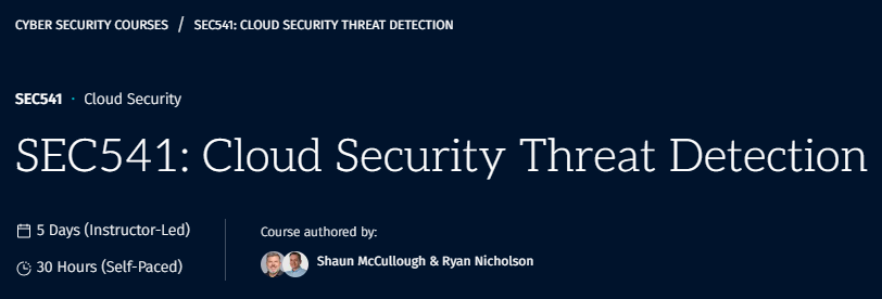 Pictures · SANS — SEC541: Cloud Security Threat Detection 2022-6