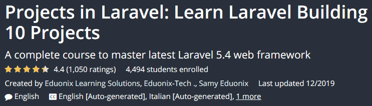 Pictures · Udemy — Projects in Laravel: Learn Laravel Building 10 Projects 2019-12