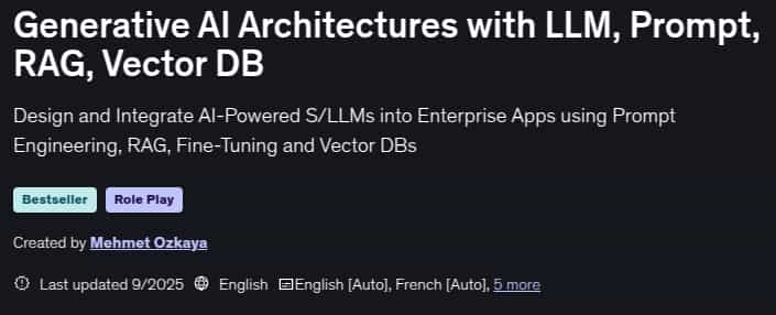 Pictures · Generative AI Architectures with LLM, Prompt, RAG, Vector DB 2025-9