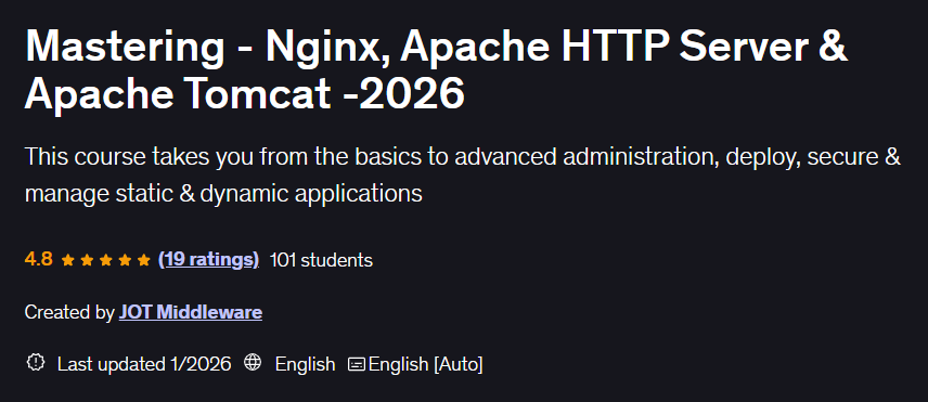 이미지 · 마스터링 - Nginx, Apache HTTP 서버 및 Apache Tomcat -2026 2026-1