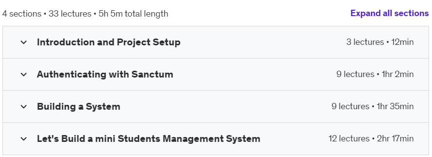 Course topics · Udemy — Laravel 11 + Vue.js 3 + Sanctum: SPA CRUD with Auth 2024-8