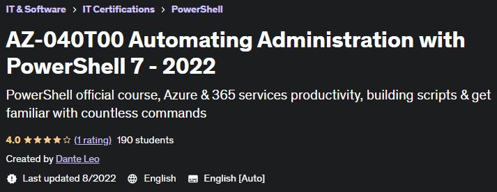 Pictures · Udemy — AZ-040T00 Automating Administration with PowerShell 7 – 2022 2022-8