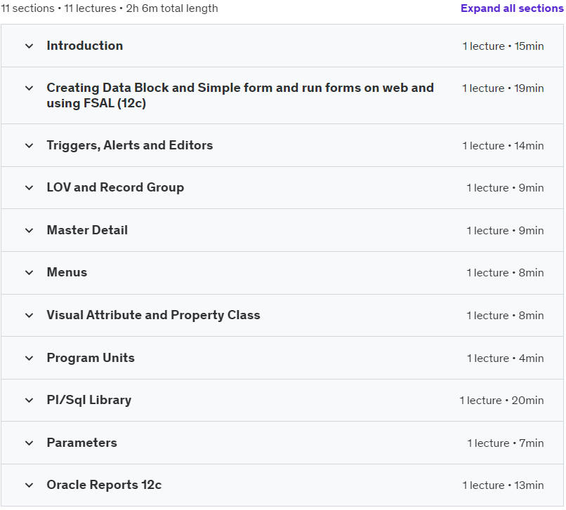 Course topics · Udemy — Oracle Forms and Reports 12c 2020-12