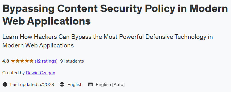 Pictures · Udemy — Bypassing Content Security Policy in Modern Web Applications 2023-5