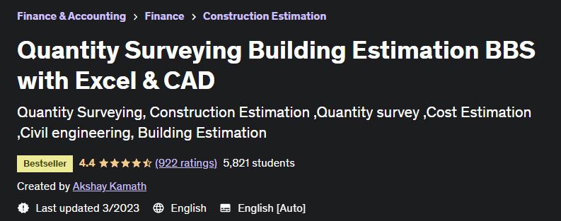 Pictures · Udemy — Quantity Surveying Building Estimation BBS with Excel & CAD 2023-3